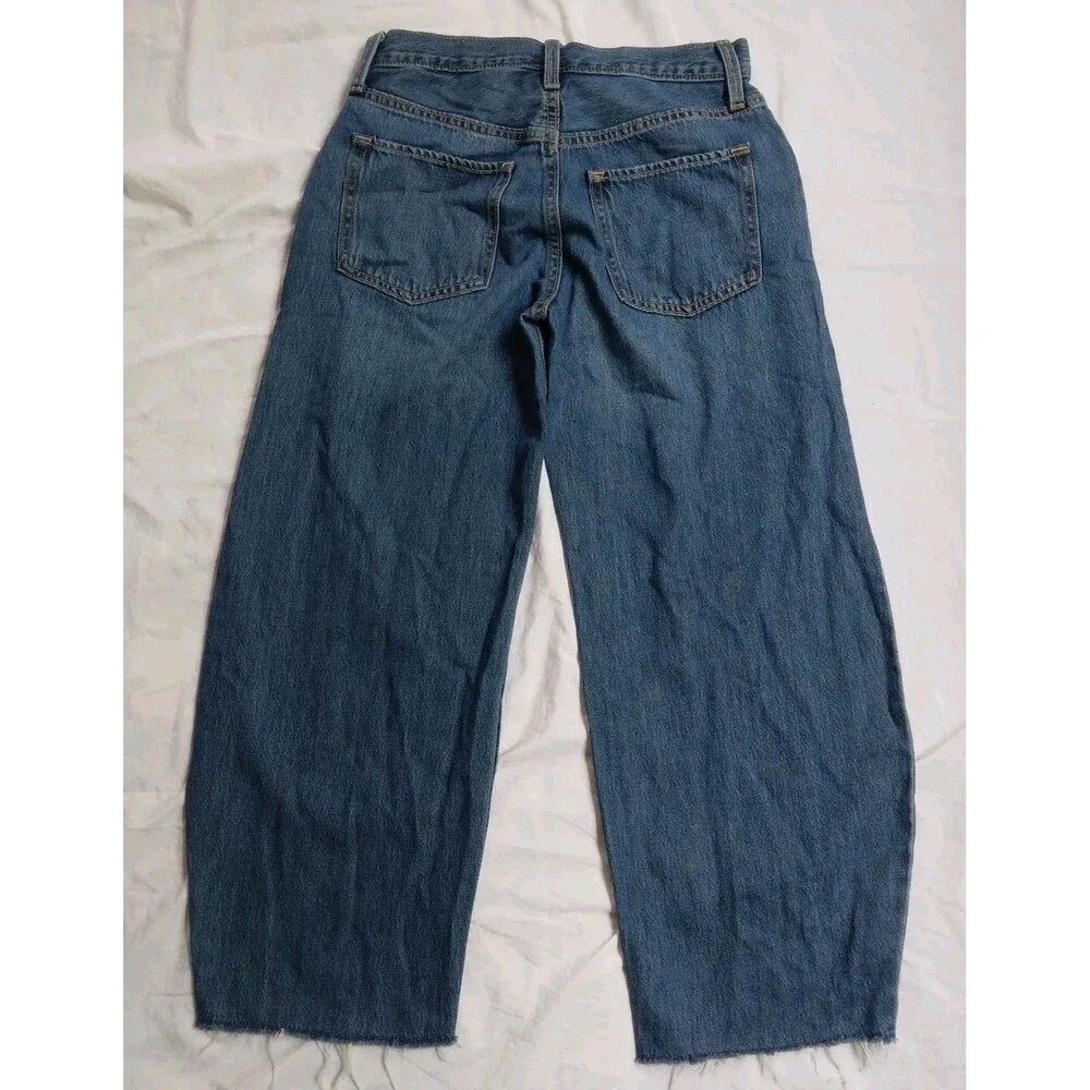 Old Navy Barrel Leg Jeans Adjustable Waist Boho Preppy Girls Size 14